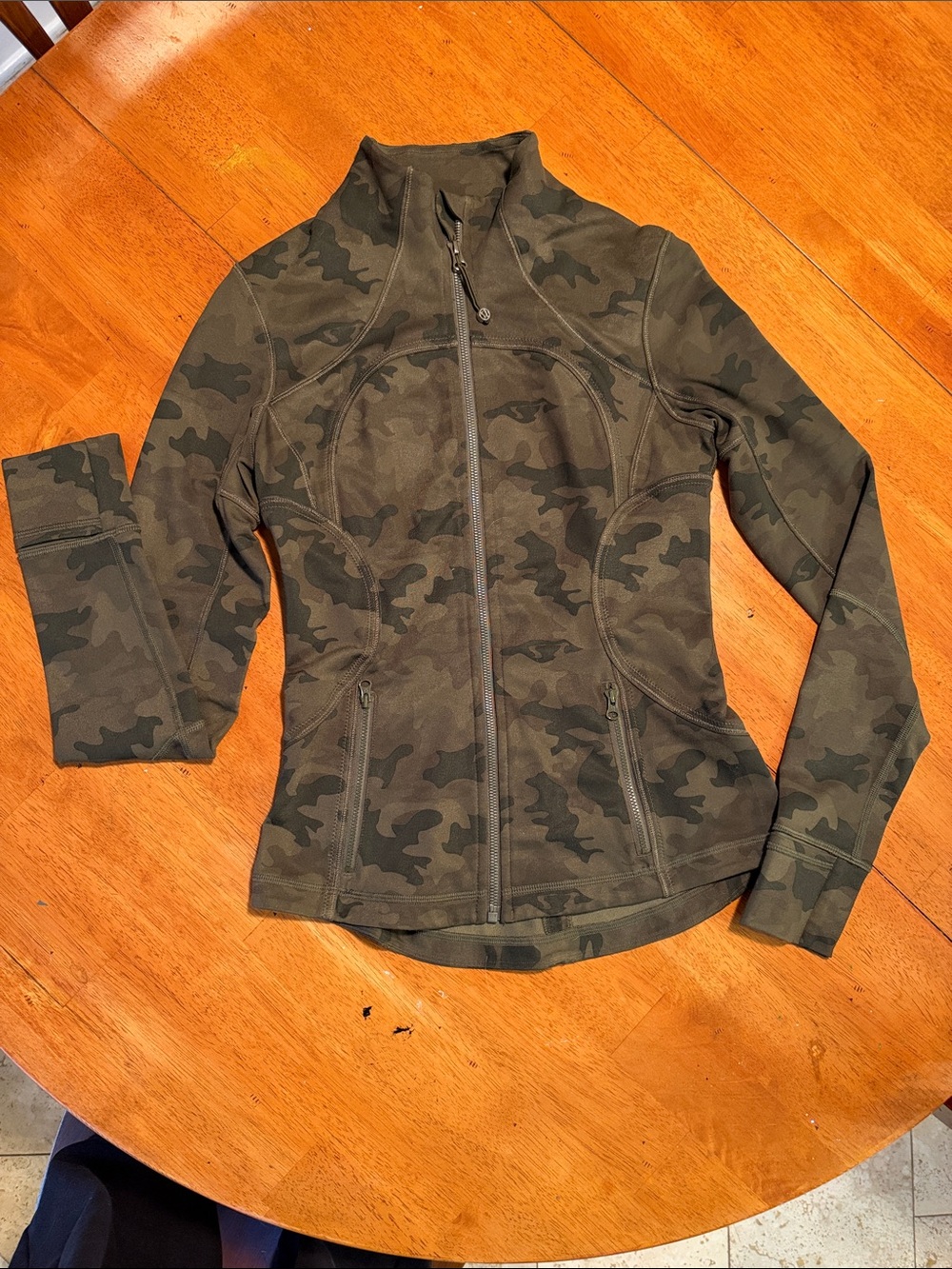 lululemon Original Camo Define Jacket Size 6 Olive Brown Military Camouflage